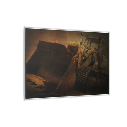 Classic 977K Dozer Action | Gold |  Framed Wall art on Stretched Canvas