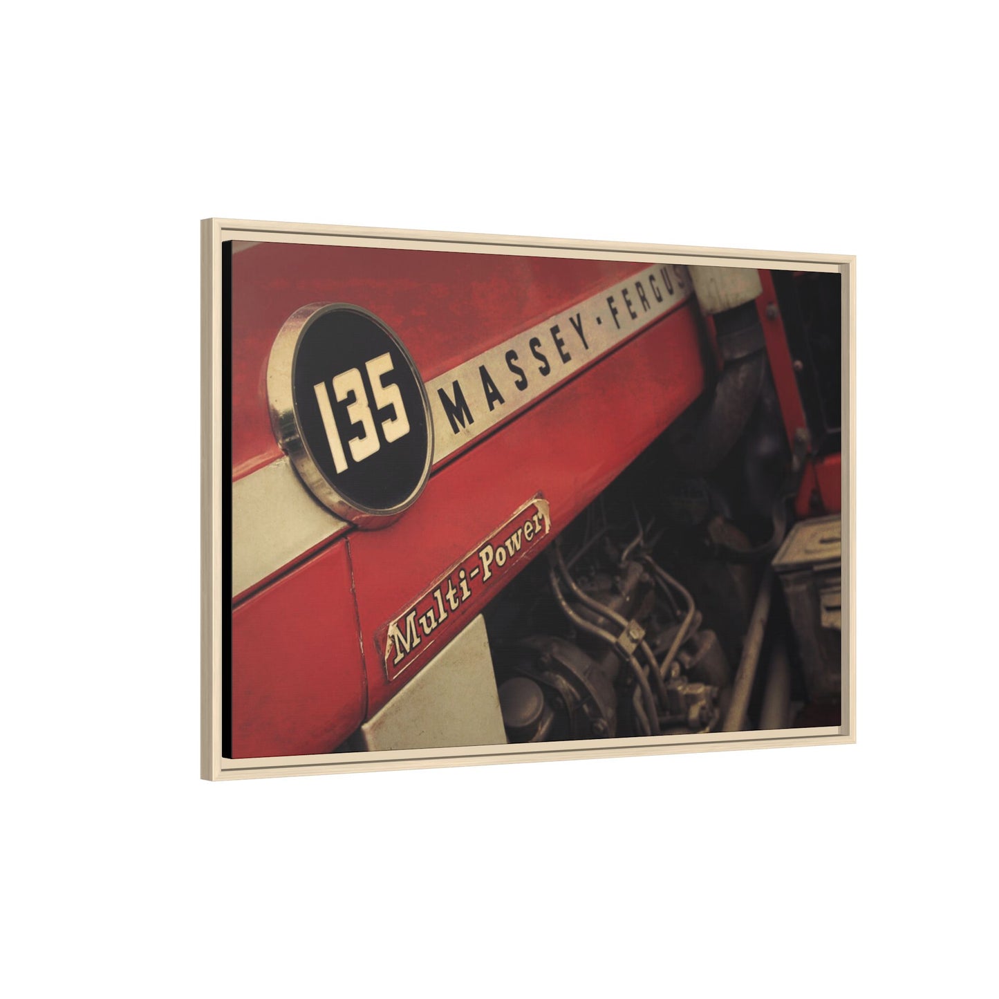 Vintage Massey 135 Close Up | Framed Wall Art on Stretched Canvas