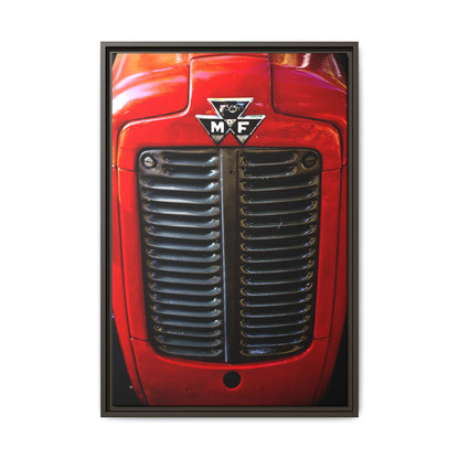 Vintage Massey Ferguson Tractor Grill Matte Canvas Framed | Farm Machinery Wall Art
