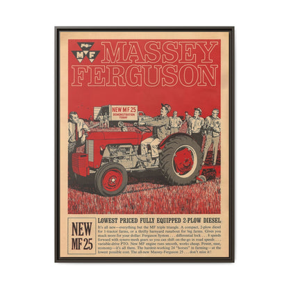 Massey 25 Demonstration Day Vintage Dealer Sign, Framed Wall Art on Canvas