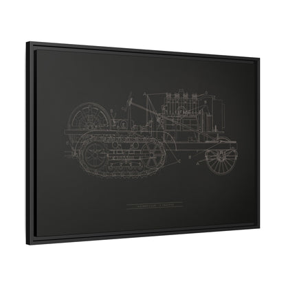 Vintage HOLT Tractor Patent Drawing Industrial Artwork | Framed Wall Art on Stretched Canvas