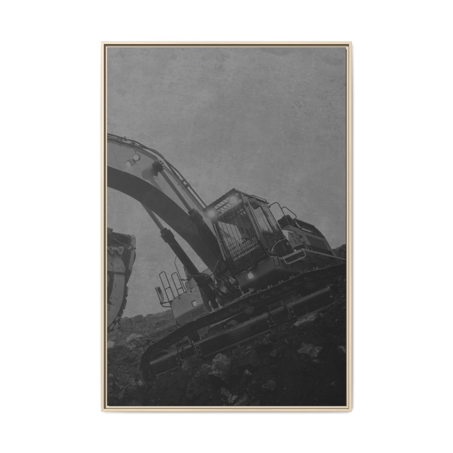 Copy of Excavator Triptych Center Jondo | Matte Canvas Print (Framed)