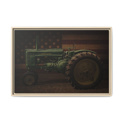 Patriotic John Deere Model G Tractor | Framed Wall Art on Stretched Canvas
