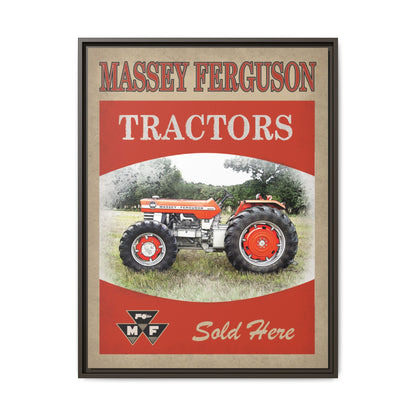 Massey Tractors Sold Here Vintage Advertisement Wall Art on Framed Canvas