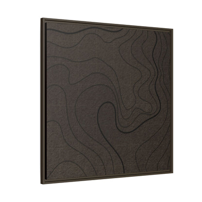Abstract Topographic Tryptich - Left Panel - Matte Framed Canvas