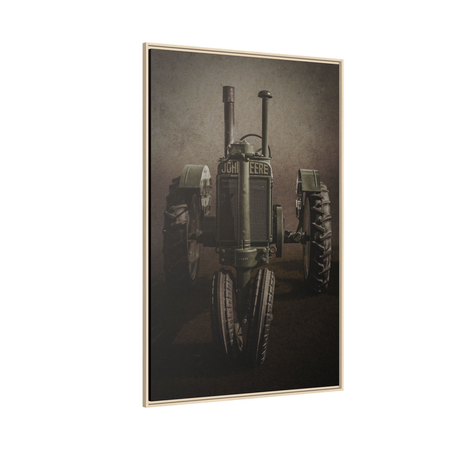 Vintage John Deere Model A Tractor Front View | Framed Wall Art on Stretched Canvas