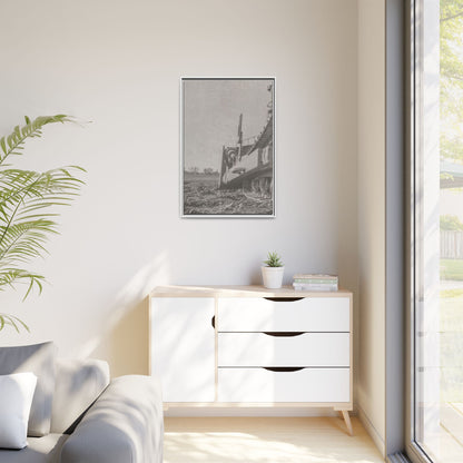 Epic D8 Dozer Triptych | Light Gray | Left Panel | Jondo | Matte Canvas Print (Framed)