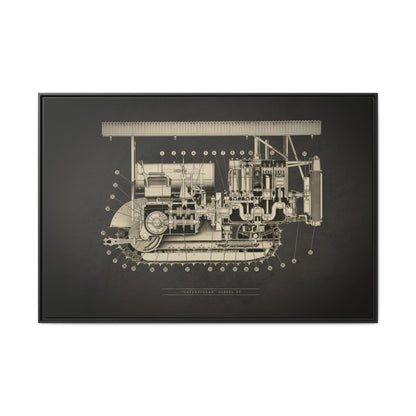 Vintage D7 Crawler Cutaway | Framed Wall Art on Matte Canvas
