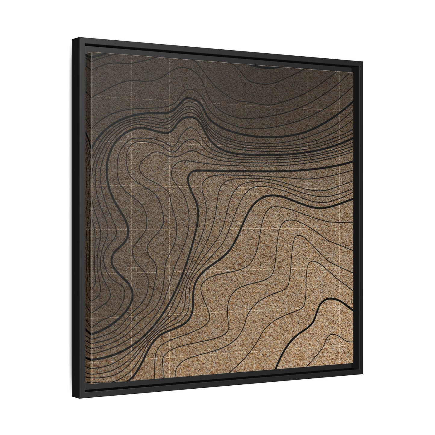 Topographic Lines Abstract Wall Art on Framed Canvas