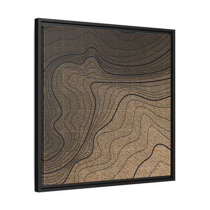 Topographic Lines Abstract Wall Art on Framed Canvas