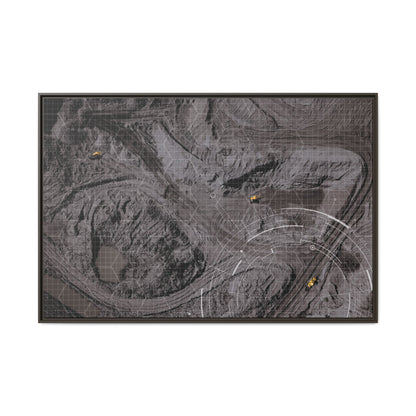 Drone Mining Construction Site - Photo Art Framed on Stretched Canvas