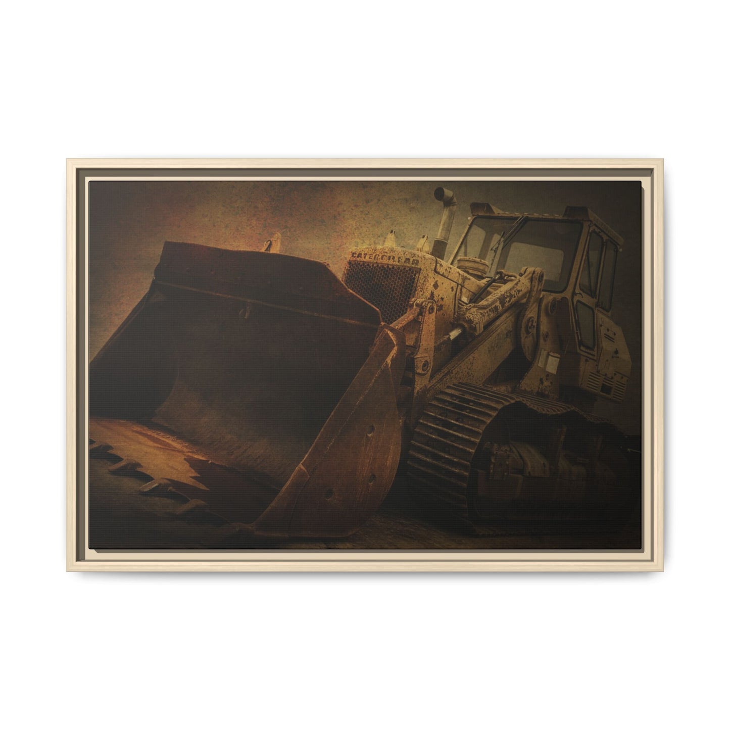 Classic 977K Dozer Action | Gold |  Framed Wall art on Stretched Canvas