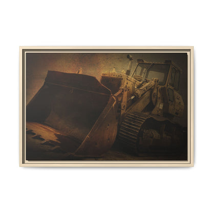 Classic 977K Dozer Action | Gold |  Framed Wall art on Stretched Canvas