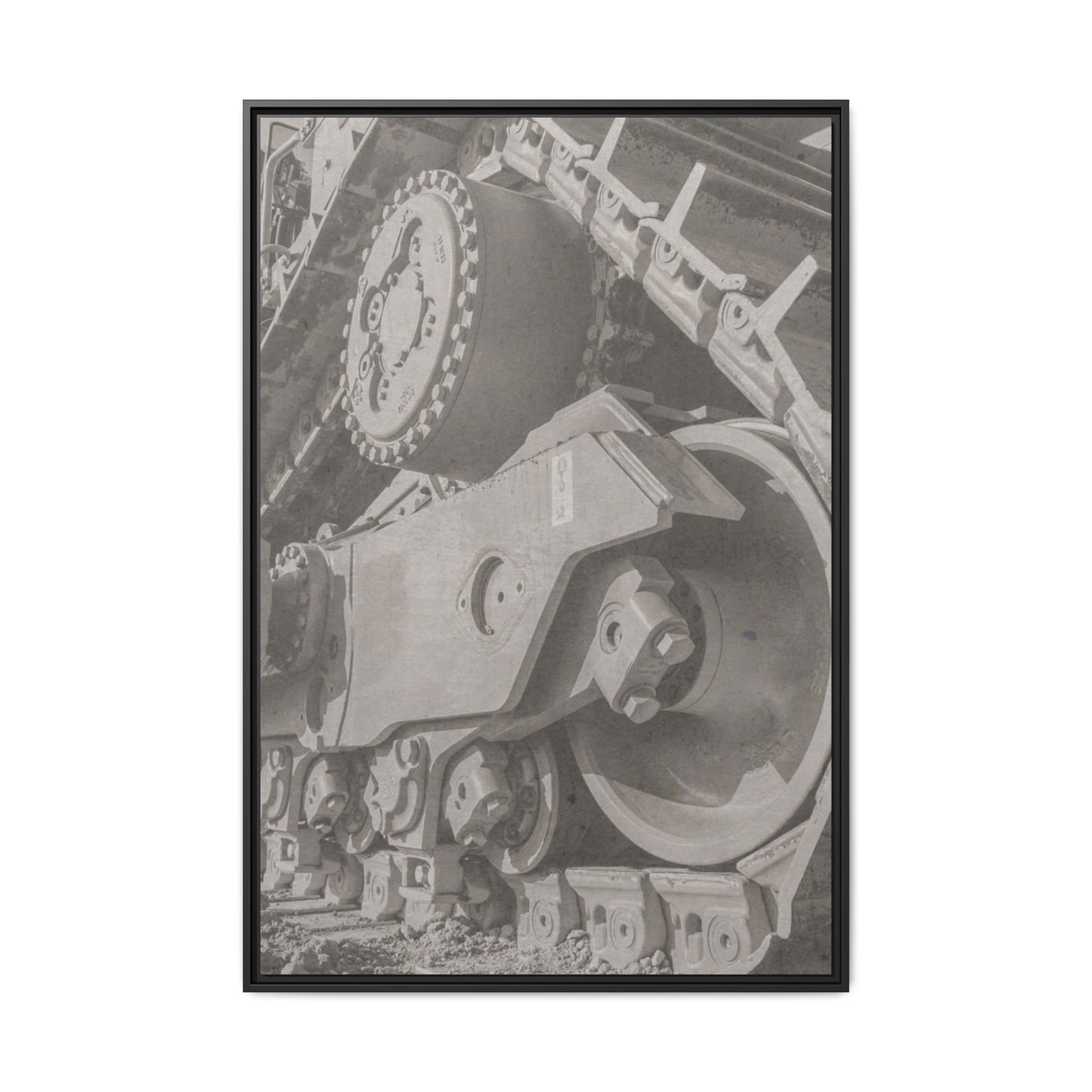 Epic D8 Dozer Triptych | Light Gray | Center Panel | Jondo | Matte Canvas Print (Framed)