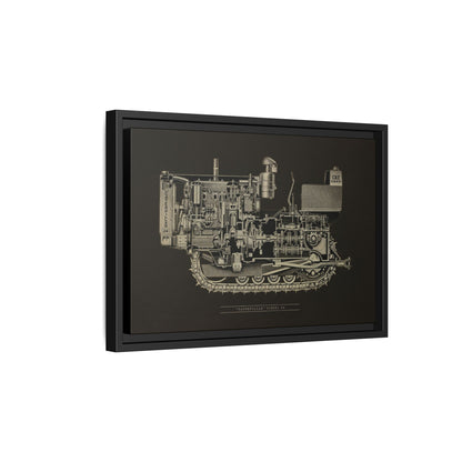 Vintage D4Tractor Crawler Cutaway Drawing | Framed Wall Art on Canvas