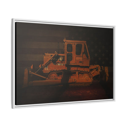 Patriotic D8H Classic Dozer | Framed Wall Art on Stretched Canvas