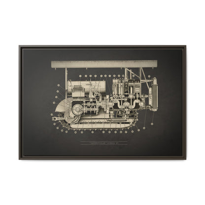 Vintage D7 Crawler Cutaway | Framed Wall Art on Matte Canvas
