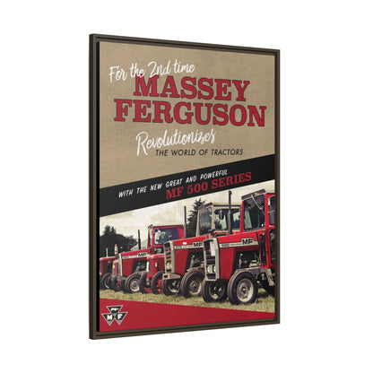 Massey Ferguson MF500 Revolution Vintage Advertisement  Framed Wall Art on Canvas | Vintage Farm Sign