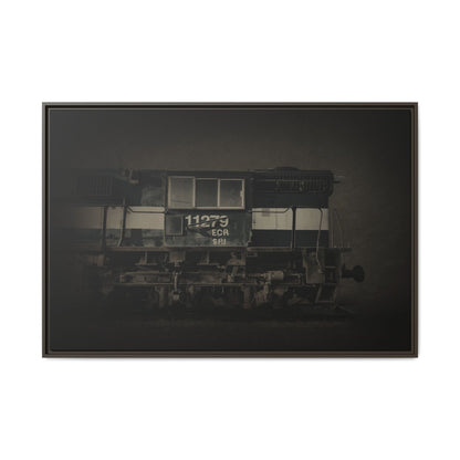 Vintage Diesel Locomotive Engine Matte Canvas Framed