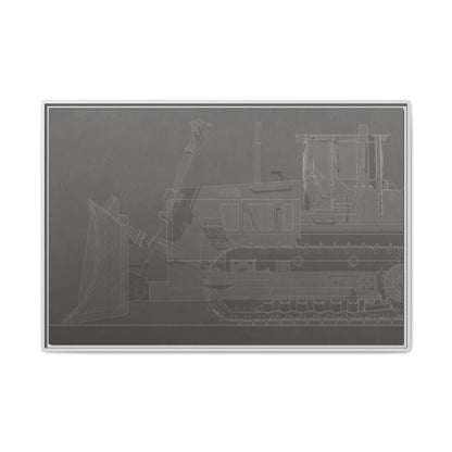 D2 Dozer Side View Technical Drawing | Framed Photo Wall Art on Canvas