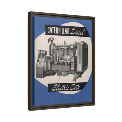 Diesel Electric Generator Vintage Dealership Sign on Framed  Matte Canvas