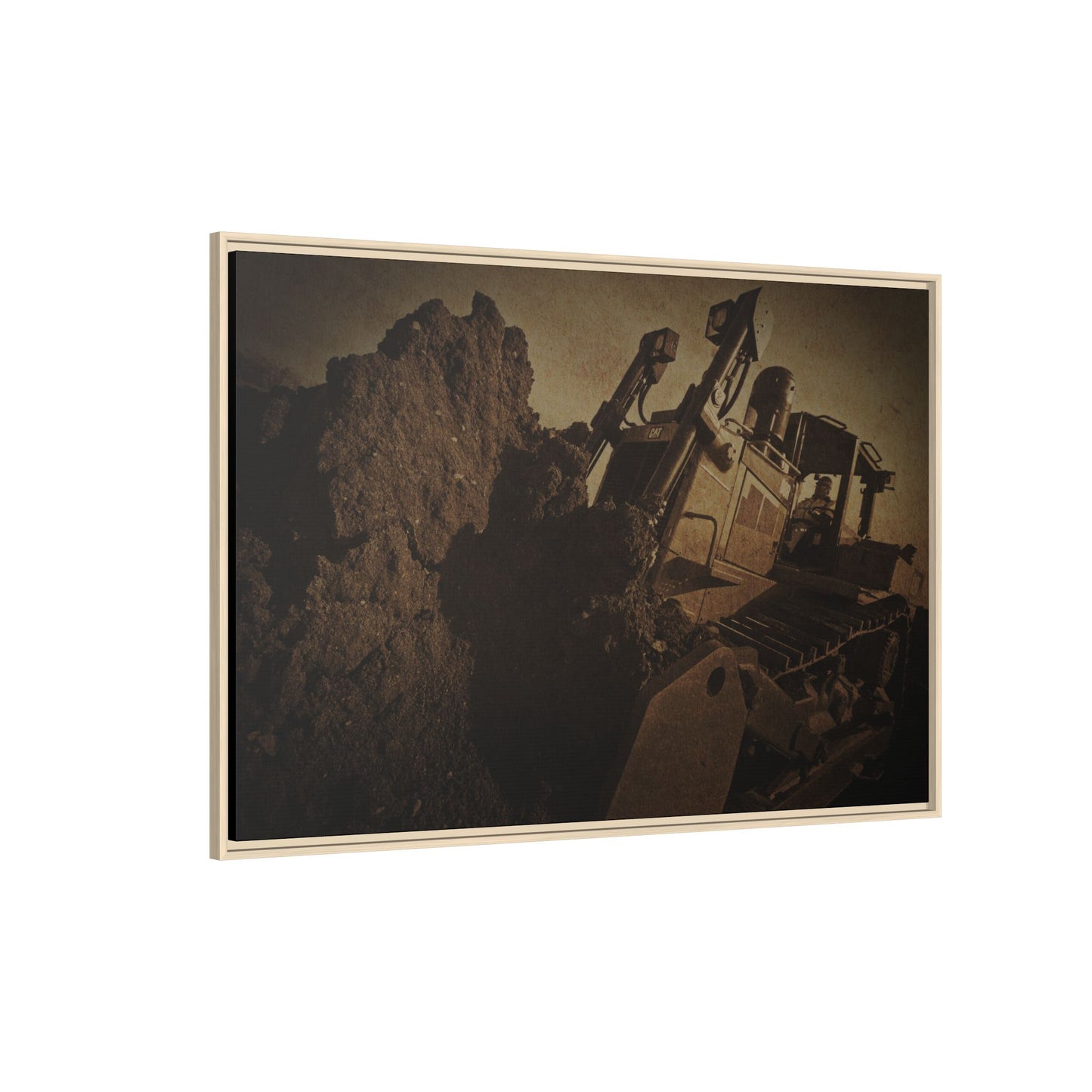 D8 Dozer Action| Framed Wall Art on Stretched Canvas