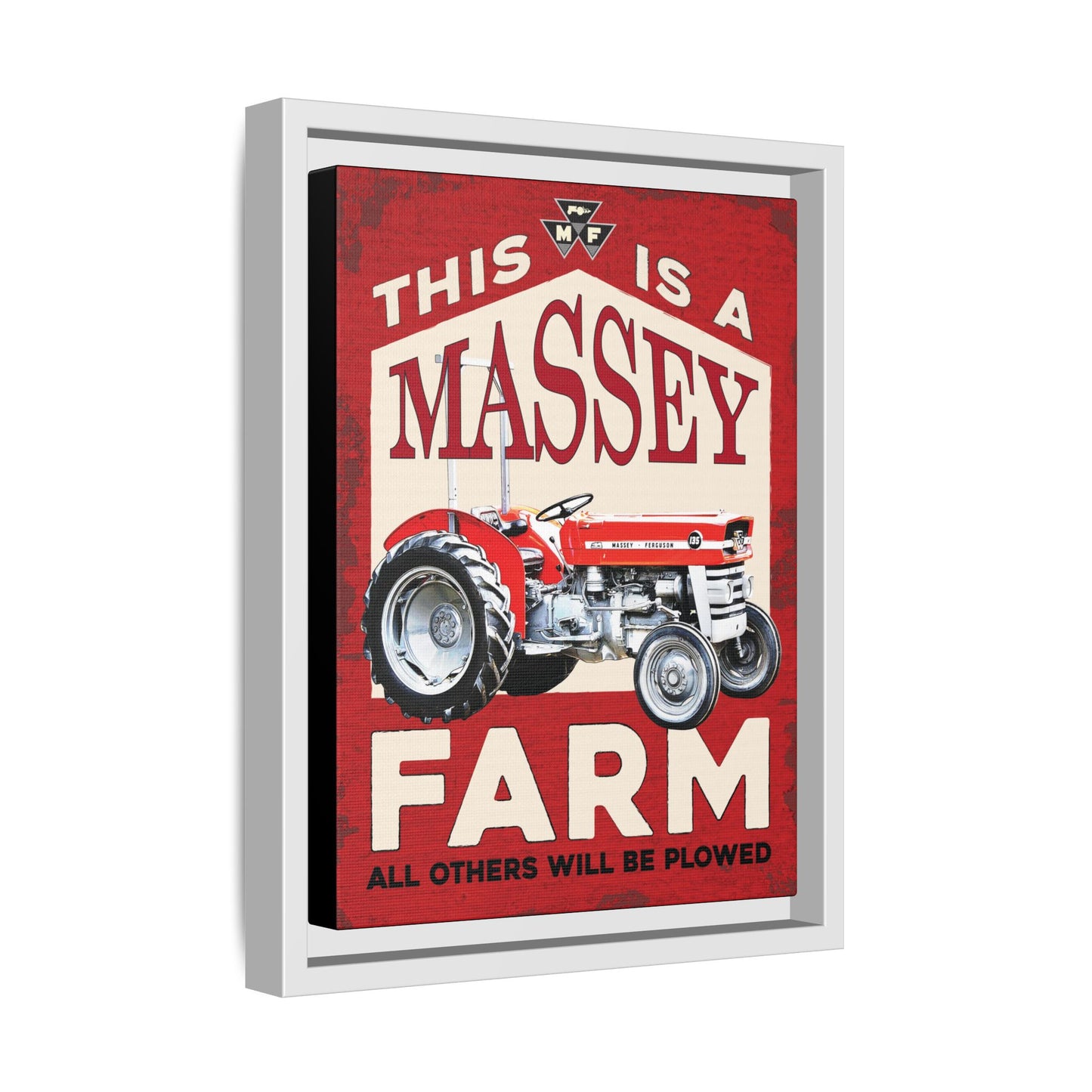 This is a Farm Vintage Advertisement Wall Art on Framed Canvas  | Vintage Dealership Sign