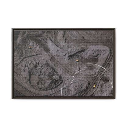Drone Mining Construction Site - Photo Art Framed on Stretched Canvas
