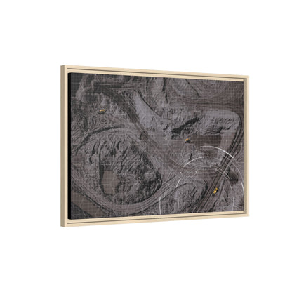 Drone Mining Construction Site - Photo Art Framed on Stretched Canvas