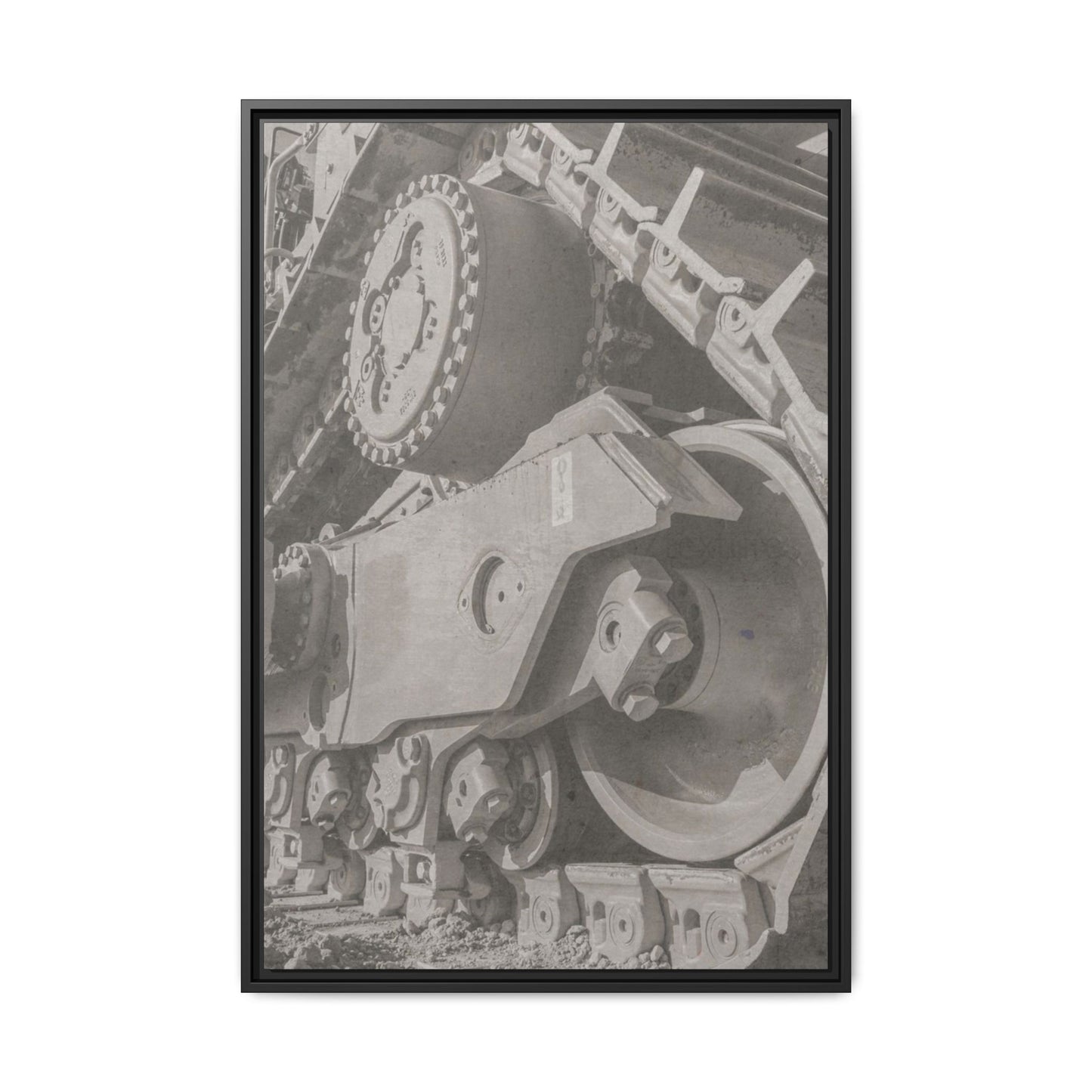 Epic D8 Dozer Triptych | Light Gray | Center Panel | Jondo | Matte Canvas Print (Framed)