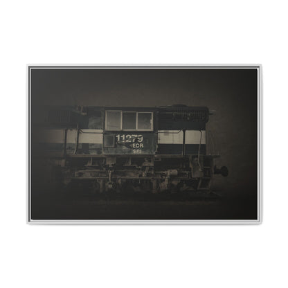 Vintage Diesel Locomotive Engine Matte Canvas Framed