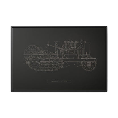Vintage HOLT Tractor Patent Drawing Industrial Artwork | Framed Wall Art on Stretched Canvas