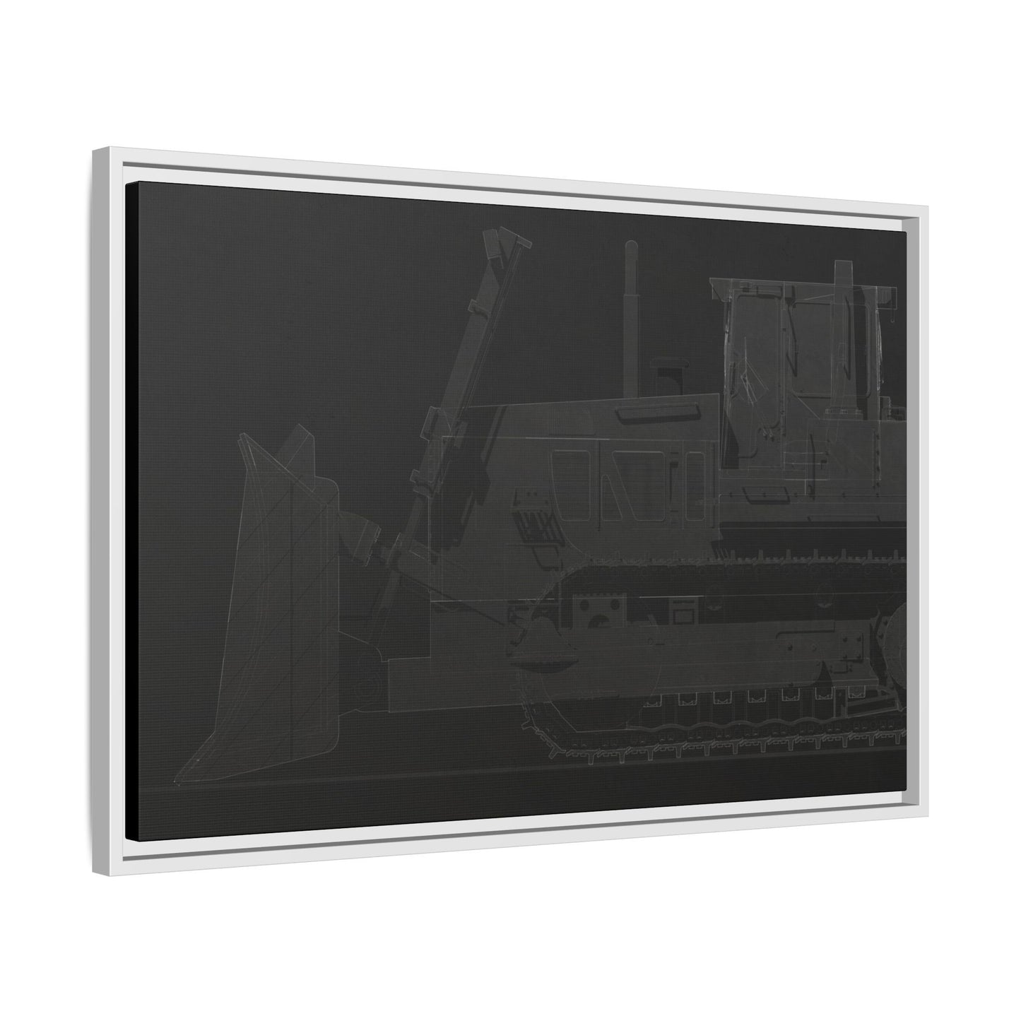 D2 Dozer Side View Technical Drawing | Framed Photo Wall Art on Canvas