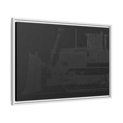 D2 Dozer Side View Technical Drawing | Framed Photo Wall Art on Canvas
