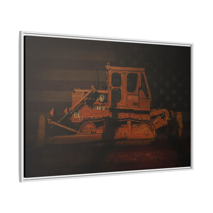 Patriotic D8H Classic Dozer | Framed Wall Art on Stretched Canvas