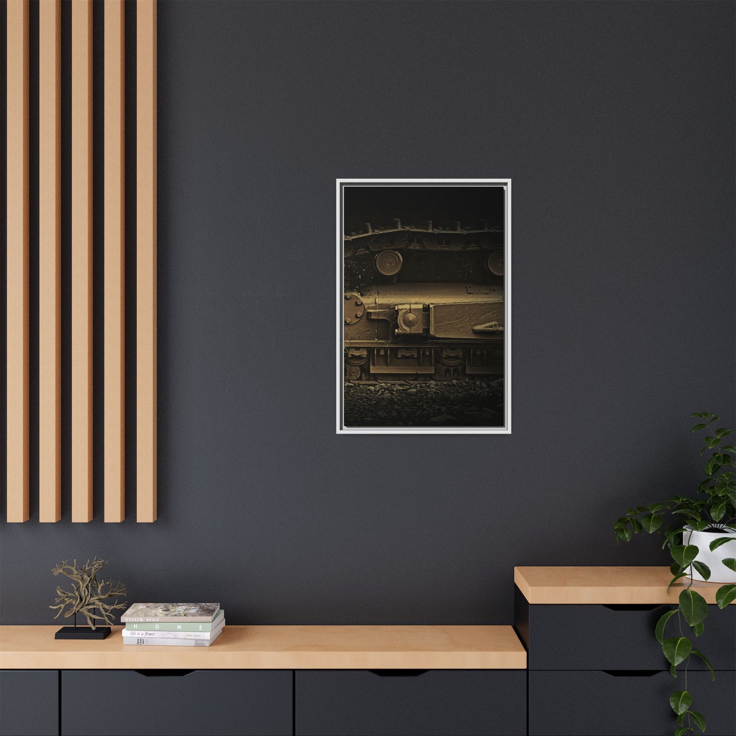 Epic Dozer Track Triptych Left | Matte Canvas Print (Framed)
