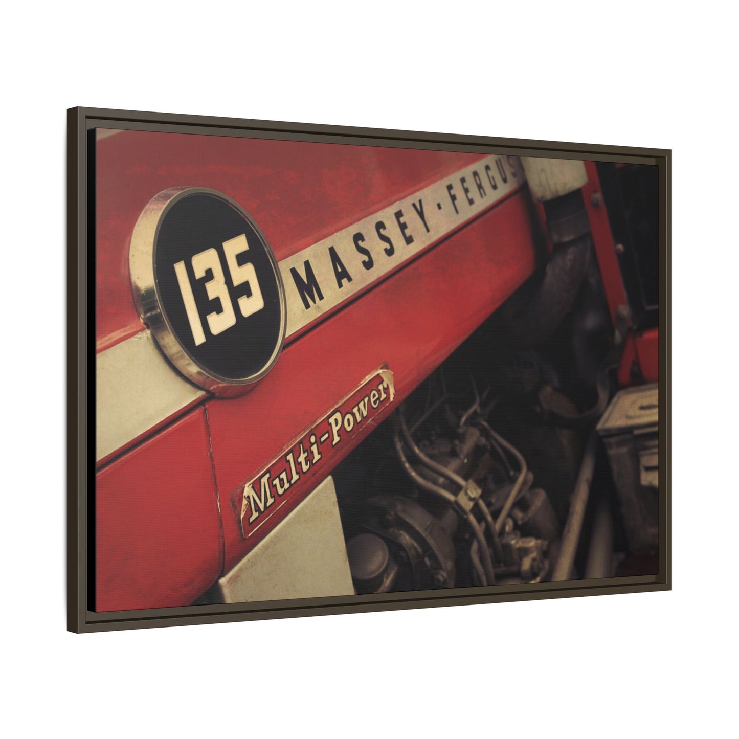Vintage Massey 135 Close Up | Framed Wall Art on Stretched Canvas