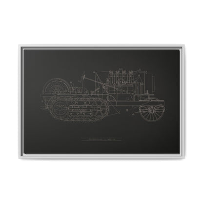Vintage HOLT Tractor Patent Drawing Industrial Artwork | Framed Wall Art on Stretched Canvas