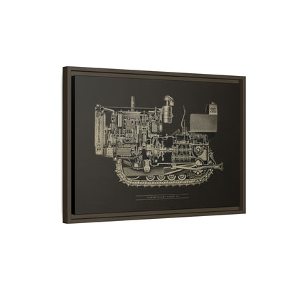 Vintage D4Tractor Crawler Cutaway Drawing | Framed Wall Art on Canvas