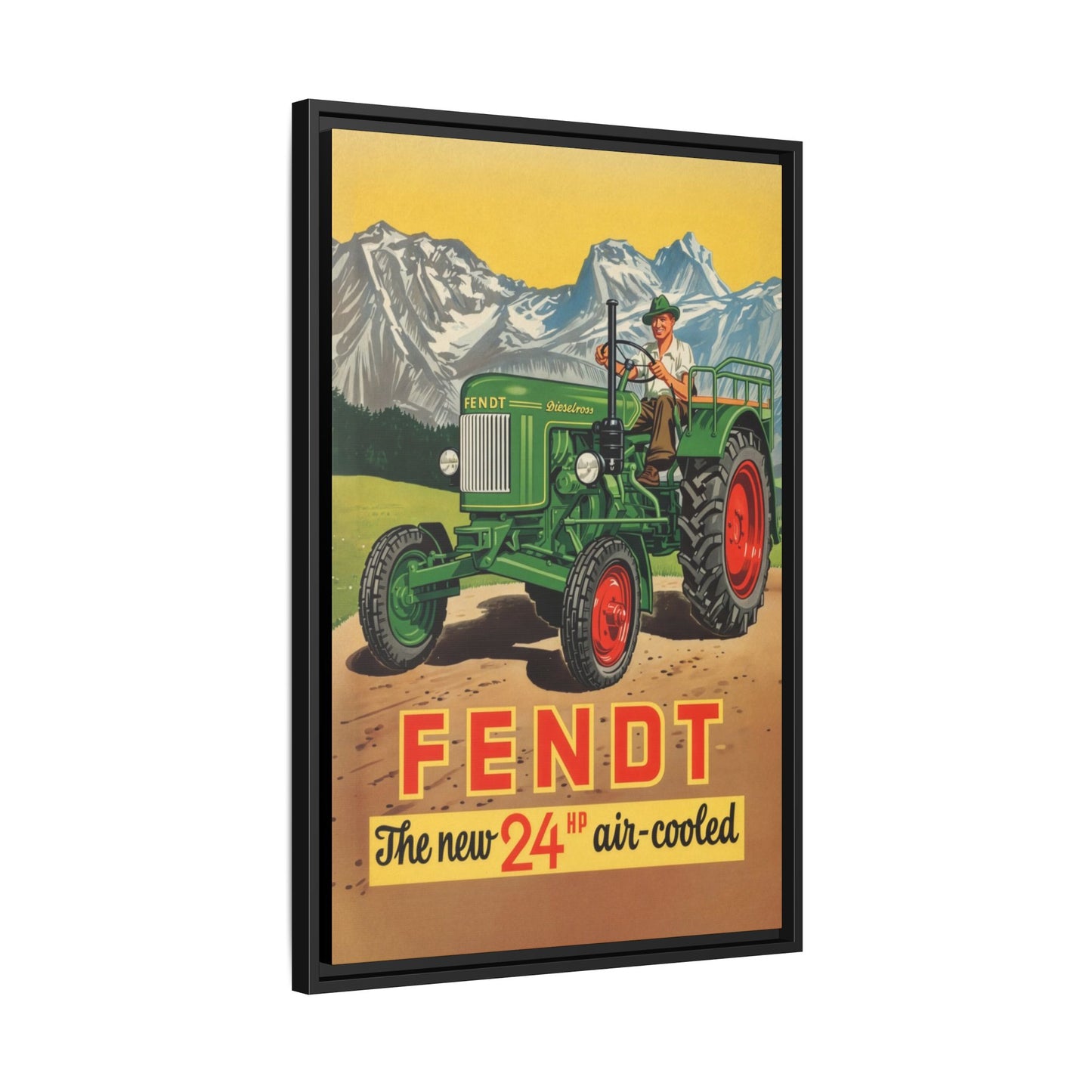 Vintage Fendt Air Cooled 24 Advertisement- Vintage Wall Art on Framed Canvas