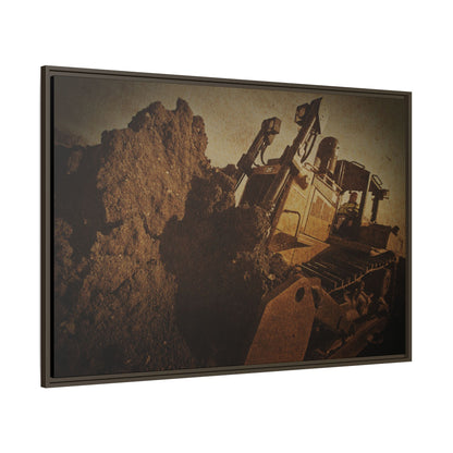 Big Dirt D8 Dozer Action| Gold | Framed | Wall Art on Stretched Canvas
