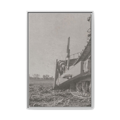 Epic D8 Dozer Triptych | Light Gray | Left Panel | Jondo | Matte Canvas Print (Framed)