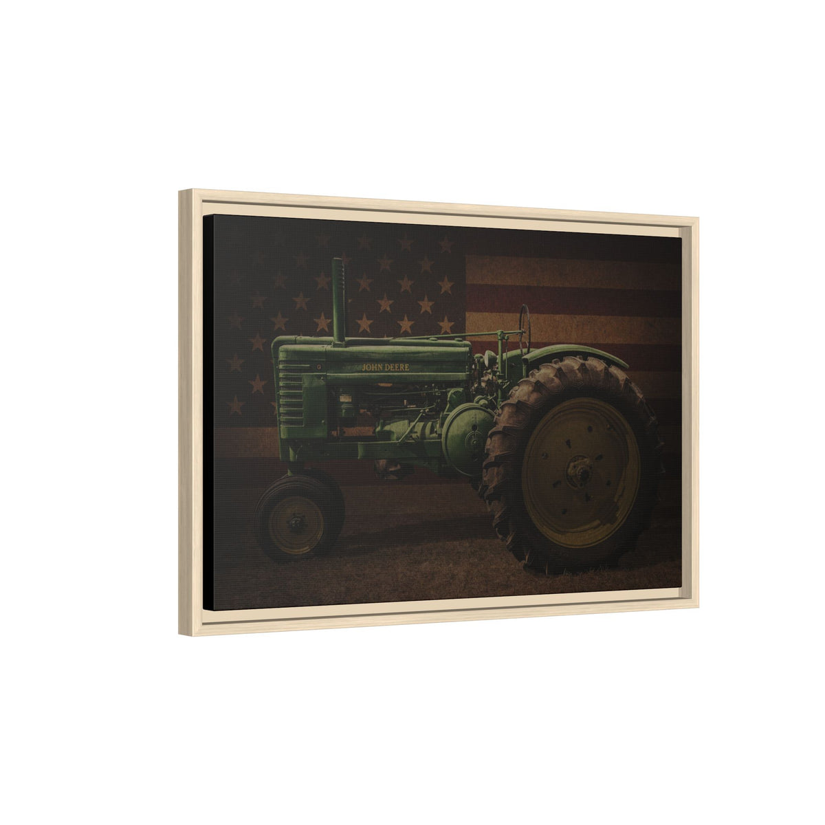 Patriotic John Deere Model G Tractor | Framed Wall Art on Stretched Canvas