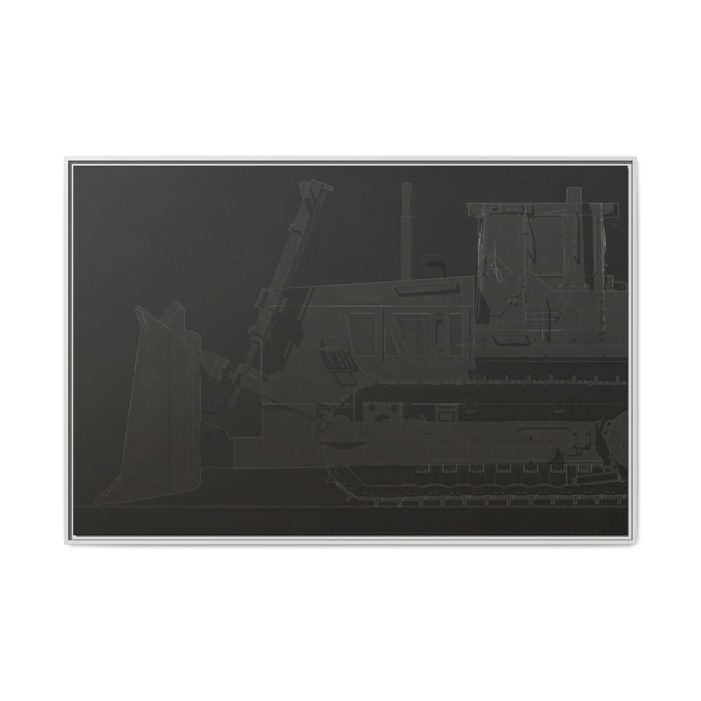 D2 Dozer Side View Technical Drawing | Framed Photo Wall Art on Canvas