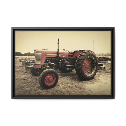 Vintage Massey MF 35 Workhorse in Field - Framed Wall Art Canvas