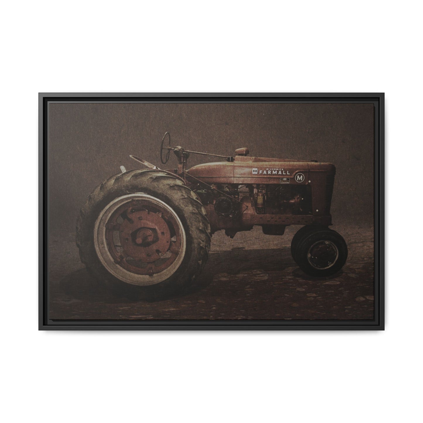 Vintage Farmall M Tractor | Framed Wall Art on Stretched Canvas