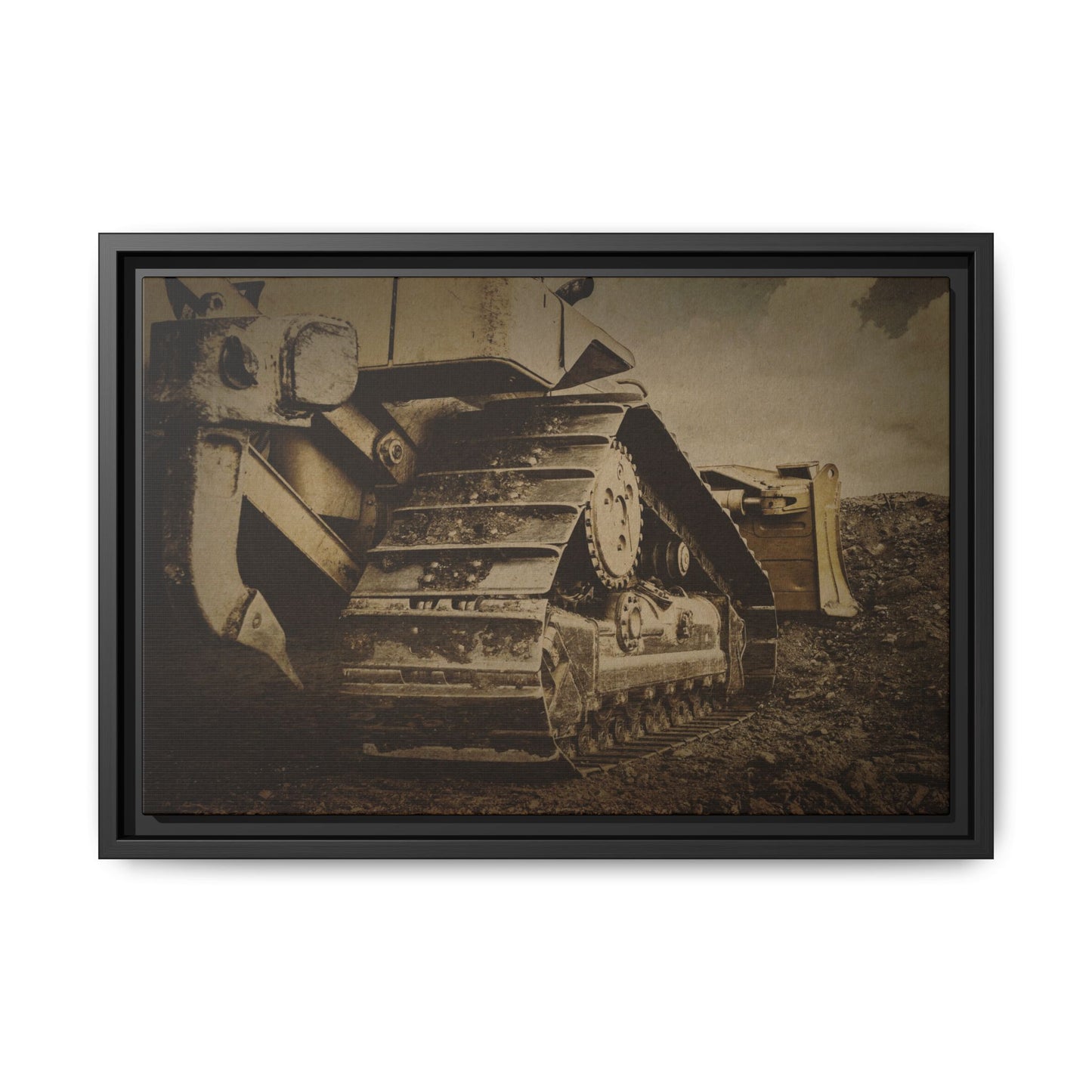 Rocky Dozer Horizon | Framed Wall Art on Stretched Canvas