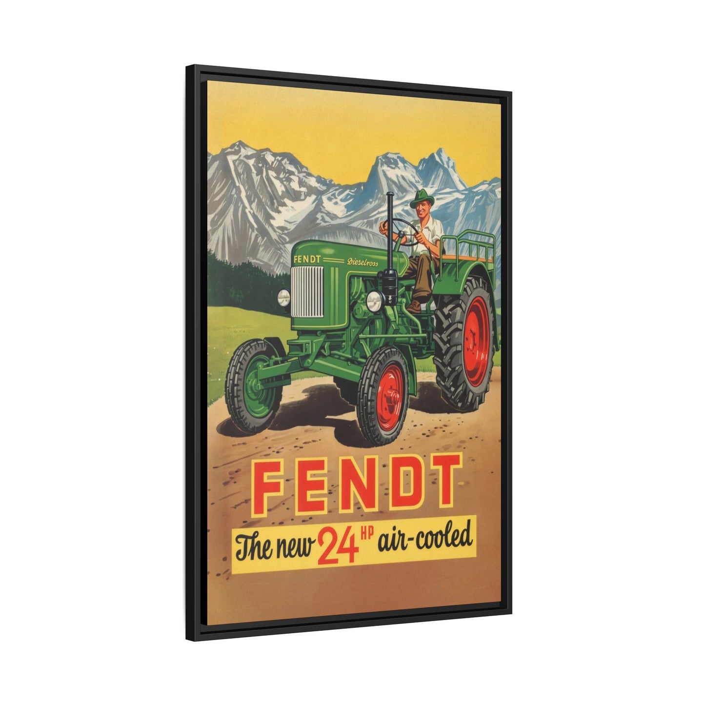 Vintage Fendt Air Cooled 24 Advertisement- Vintage Wall Art on Framed Canvas