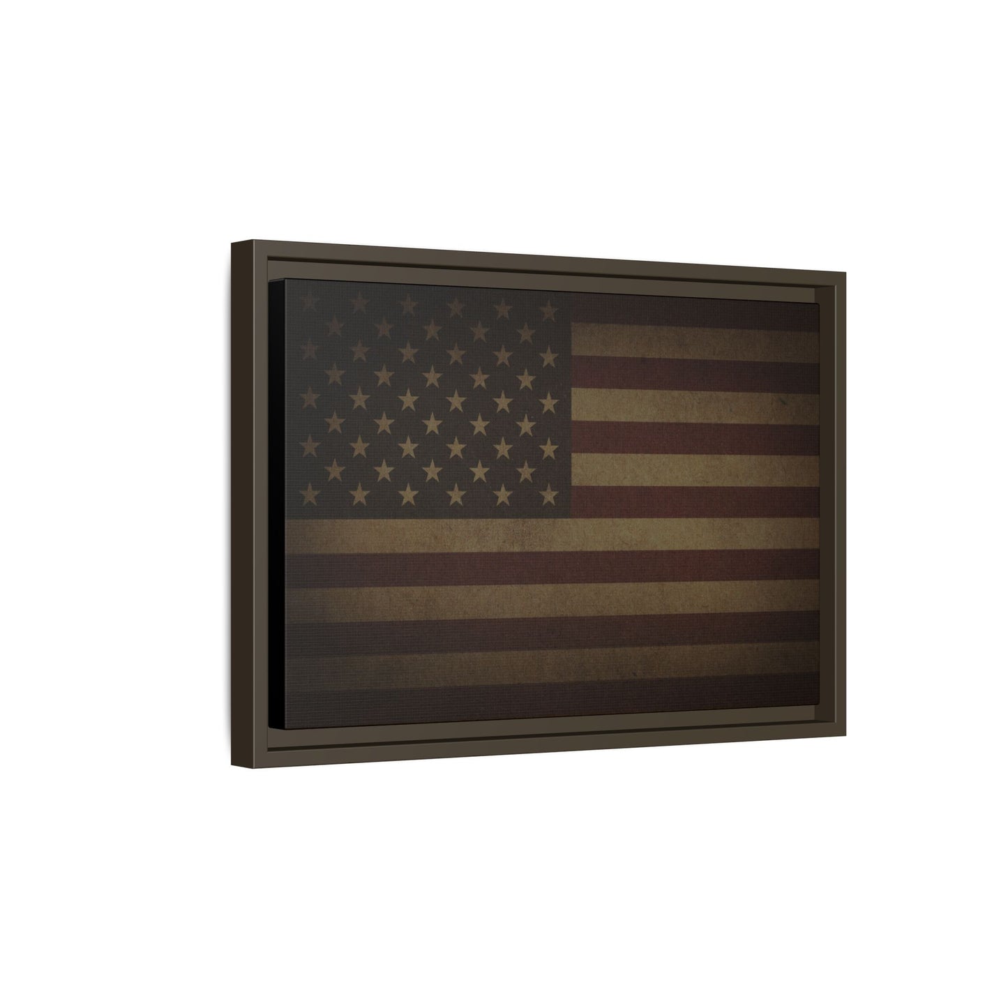 Dark Mood American Flag | Framed Wall Art on Canvas