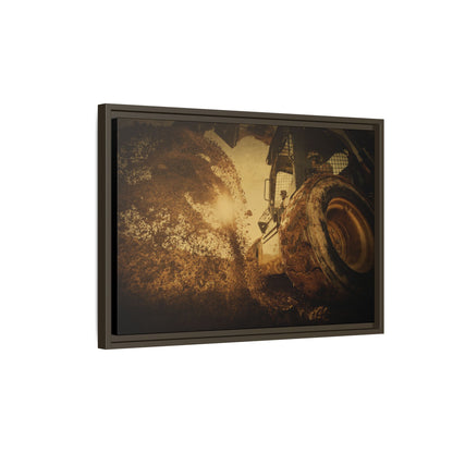Boring Skid Steer Action | Framed Photo Wall Art on Canvas
